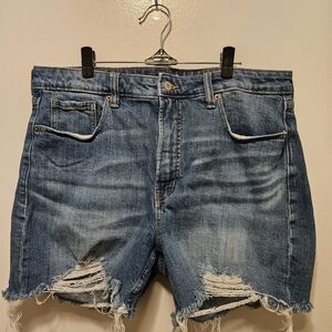 Old Navy Blue Distressed Jean Shorts